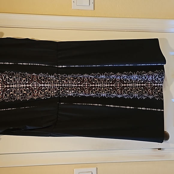 Maurices black, mauve and cream Dress with elastic waist Size 2 - Picture 3 of 9